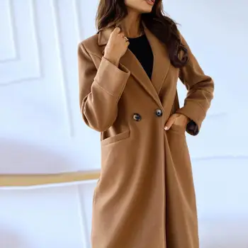 Kadın kışlık palto Gevşek Kadın Ceket Çentik Yaka sonbahar palto