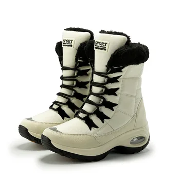 Kar Botları Peluş Sıcak Orta buzağı Çizmeler Kadınlar için kış ayakkabı su geçirmez botlar Kadın Kadın Kış Ayakkabı Patik Bayanlar Botas