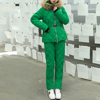 Kar Tek parça Kayak Takım Elbise Kadın Tulumlar Dağ Kayak Polar Tulum Süper Sıcak Kış Kayak Ceket Pantolon Nefes Kar Takım Elbise