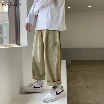 Kargo pantolon Erkekler Rahat Japon Öğrenciler Baggy Yakışıklı Moda Çok Cepler Tasarım Şık Streetwear Pantolon Gençler Kore