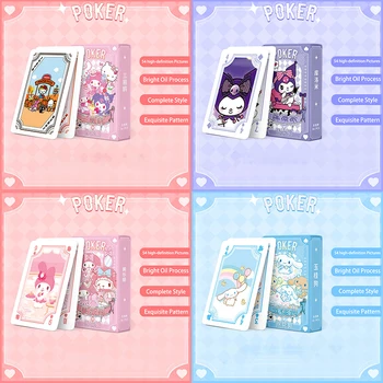 Kawaii Sanrio Aksesuarları Karikatür Hello Kitty Kuromi Benim Melody Cinnamonroll Oyun kart oyunu Grubu Poker Takım Elbise Hediye Koleksiyonu