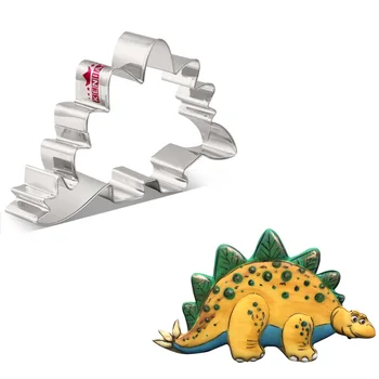 KENIAO Stegosaurus kurabiye kesici - 12. 8x8. 2 CM - Dinozor Bisküvi Fondan Ekmek Sandviç Kalıp-Paslanmaz Çelik