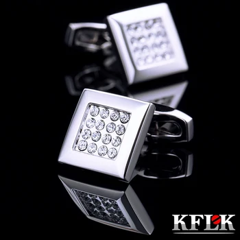 KFLK Takı Fransız gömlek kol düğmesi mens için Marka Kristal manşet Lüks Düğün Düğmesi Yüksek Kaliteli misafirler