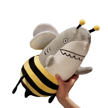 Komik Köpekbalığı ve Arı peluş oyuncak Dolması Yumuşak Köpekbalığı Arı Bebek Atmak Yastık Minder Çocuk Oyuncakları Doğum Günü noel hediyesi