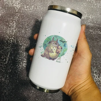 Komşum Totoro Paslanmaz Çelik Kahve Kupa 350 ml Vakum Termos Tutmak Soğuk veya sıcak su kupası noel hediyesi Arkadaşlar için