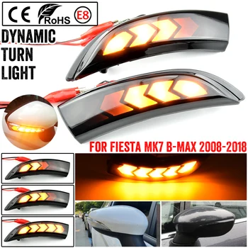 LED Dinamik Dönüş sinyal ışığı Yan Ayna Sıralı Göstergesi Flaşör Lambası Ford Fiesta İçin MK6 VI / İNGİLTERE MK7 B-Max 2008-17