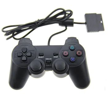 Marka yeni Kablolu Gamepad İçin PS2 ile Titreşim Joystick Gamepad Joypad İçin PS2 Playstation 2 İçin Siyah