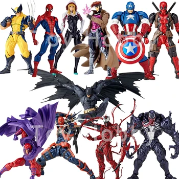 Marvel Revoltech Şekil Deathstroket Deadpool Carnage Venom Magneto Wolverine Örümcek Adam aksiyon figürü Oyuncak Bebek Hediye