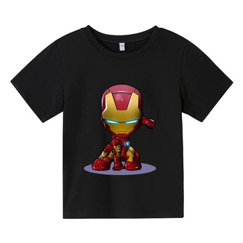 Marvel Süper Kahraman Ironman Erkek Tshirt Çocuk Üstleri Giysileri Çocuklar T bebek için tişörtler Erkek Kısa Kollu Yaz Çocuk Tees 4-14T