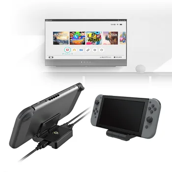 Mini Video Dönüştürücü Dock Nintendo Anahtarı için Katlanabilir HDMI uyumlu TV Adaptörü Yerleştirme İstasyonu USB C PD şarj doku Seti
