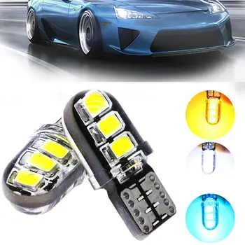 Parlak T10 W5W SMD2835 6-LED silikon su geçirmez araba araç ışık lamba ampul