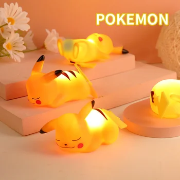 Pokemon Pikachu Aksiyon Figürü led ışık Anime Sevimli Lamba Çocuklar için Yatak Odası Süsler çocuk Aydınlık Oyuncaklar Yılbaşı Hediyeleri