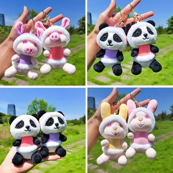 popüler zarif Yeni Karikatür yaratıcı sevimli panda anahtarlık moda kolye çanta süslemeleri çift doğum günü tatlı noel hediyesi