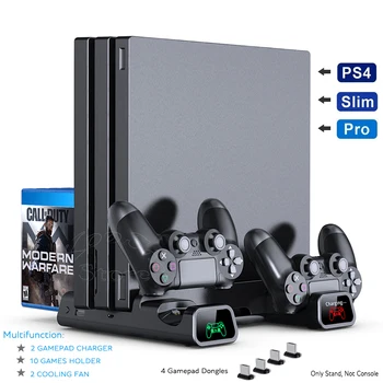 PS4 / PS4 İNCE / PS4 PRO Joystick Şarj İstasyonu PS 4 Konsol Soğutma Fanı Oyunları Depolama Standı Sony Playstation 4 Aksesuarları