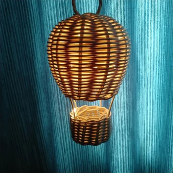 Rattan Sıcak Hava Balon Handwoven Küçük Kolye Charm Aksesuar Dekor Çocuk Odası Anaokulu Kreş Dekorasyon Drop Shipping için