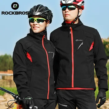 ROCKBROS Kış Bisiklet Seti Termal Bisiklet Giyim Bisiklet Üniforma Giyim Erkekler Kadınlar Sıcak Tutmak Rüzgar Geçirmez Jersey Seti Bisiklet Takım Elbise