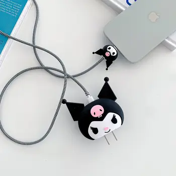Sanrio Kawaii Hello Kittys Veri Kablosu Koruyucu kılıf İçin İphone13 Huawei Oppo Vb Kız Kalp Sarma Hattı Evrensel Kılıf