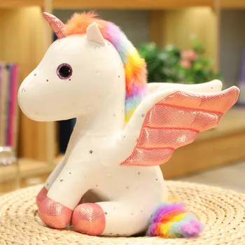 Sevimli küçük tek boynuzlu at pelüş oyuncak Karikatür Dolması Hayvan Melek Unicorn Bebek Çocuklar için Bab doğum günü ev dekoru Hediyeler