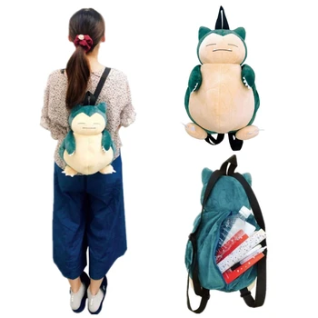 Sevimli Pokemon Snorlax Sırt Çantası Kawaii pelüş çanta Schoolbag Çift Sırt Çantası Cosplay Sahne Güzel Noel Hediyeleri Kız Erkek Yüksek Kaliteli