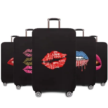 Seyahat Bavul tozluk Bagaj Koruyucu Kılıf Ağız Öpücük Desen 18-28 İnç Arabası Kapağı Elastik Seyahat Aksesuarları