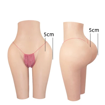 Silikon Kalça Pantolon Gerçekçi Vajina Crossdresser Transseksüel Sahte Artırıcı Kalça Kaldırma 2.6 CM / 5 CM Yapay Silikon Pantolon