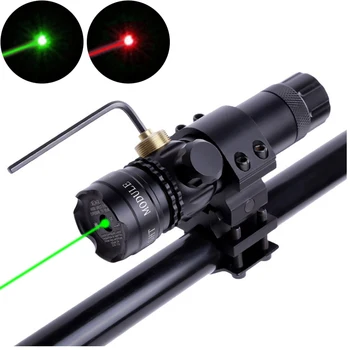 Taktik Avcılık Kırmızı / yeşil lazer nokta Sight Ayarlanabilir 532nm Kırmızı lazer işaretçi Tüfek silah nişan dürbünü Ray Varil basınç anahtarı Montaj