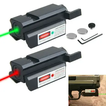 Taktik Yeşil / Kırmızı Lazer Nokta silah nişan dürbünü 11mm / 20mm Picatinny Weaver Avcılık Dağı Ray Tabanca Glock Tabanca Tabanca Nokta Lazer