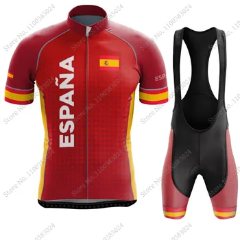 Takım elbise 2022 İspanya Bisiklet Jersey Seti Yaz İspanyol Ulusal Giyim Yol Bisikleti Gömlek Takım Elbise Bisiklet Önlüğü Şort MTB Ropa Maillot
