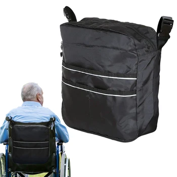 Tekerlekli sandalye sırt çantası Büyük Kapasiteli Ayarlanabilir Omuz Askısı Tekerlekli Sandalye Aksesuarları Çantası Taşıma Depolama seyahat sırt çantası