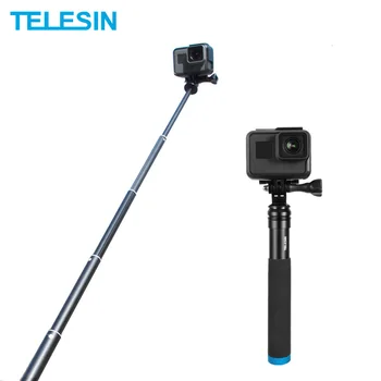 TELESIN Alüminyum Alaşım Uzatılabilir El Selfie Sopa teleskopik direk GoPro Hero 10 9 8 7 6 5 Insta360 Osmo Eylem SJCAM