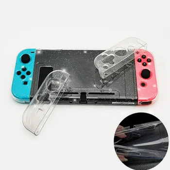Temizle Glitter TPU Yumuşak Kılıf Koruyucu Kapak Bling Kabuk Nintendo Anahtarı NS Joycon Denetleyici Şeffaf Silikon Koruyucu