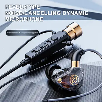 Typ-c Kablolu Kulaklık İle Mikrofon Gürültü önleyici Kulaklık kulak içi kulaklıklar İçin Canlı Şarkı Kayıt