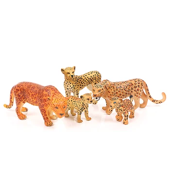 Vahşi Hayvanat Bahçesi Hayvan Modelleri Afrika Leopar Plastik Model aksiyon figürü Vahşi Leopar Aile eğitici oyuncak Çocuklar İçin