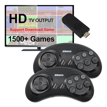 Video oyunu Konsolu 16 Bit MD Sega Genesis İçin Dahili 1500 + Oyunları Kablosuz Gamepad Denetleyici HDMI uyumlu TV Oyun Oyuncu