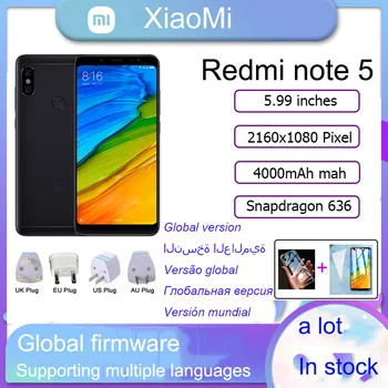 Xiaomi Redmi not 5 smartphone snapdragon 636 4g 64g 2160*1080 5.99 HD ekran 13.0 MP kameraRandom renk hediye ile