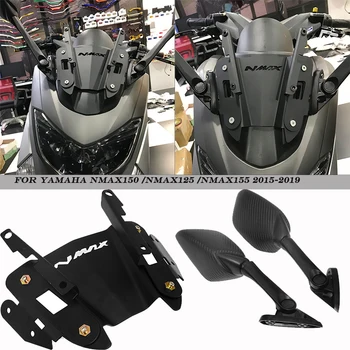 YAMAHA N-MAX155 125 150 2015-2019 Motosiklet Aksesuarları Yan Ayna Adaptörü Sabitleme Braketi Ön Braketi Kurulum