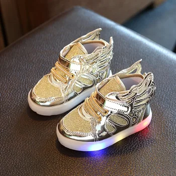 Yeni Bahar Sonbahar Aydınlık ışıklı ayakkabı çocuk Kanatları Çocuk Ayakkabıları Bebek bebek ayakkabısı Unisex Moda spor ayakkabı 0-8 Yıl