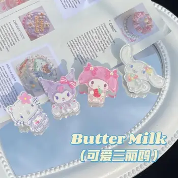 Yeni Kawaii Sevimli Sanrio Hello Kitty Kuromi Mymelody Cinnamoroll Patlama Klip Headdress Bb Klip Ördek Gagası Klip Akrilik noel hediyesi