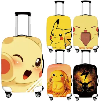 Yeni Pokémon anime periferik Pikachu serisi elastik valiz kapak 20/24/28 inç bavul kılıfı tekerlekli çanta tozluk