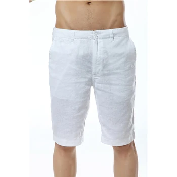 Yeni varış 100 % keten kurulu şort erkekler yaz keten moda erkek plaj şort katı marka erkekler kısa S-XXL 7 renkler bermuda