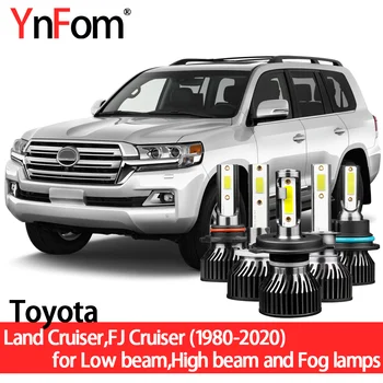 YnFom Toyota Özel LED far lambaları Kiti Land Cruiser, FJ Cruiser, Cygnus 1980-2020 Düşük / Yüksek ışın, Sis lambası, Araba Aksesuarları