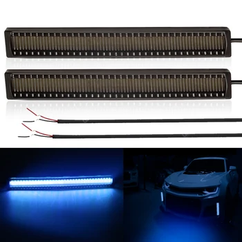 YSY 2 adet Süper Parlak 17 CM LED COB Sis ampul Araba DRL LED Şerit Gündüz çalışan ışık çubuğu 12 V 6000 K Otomatik Harici şekillendirici Lamba