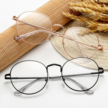 Yuvarlak Çerçeve Bitmiş Miyopi Gözlük Kadın Erkek Miyop Gözlük Reçete Gözlük Miyop Gözlük - 1.0 İla-4.0