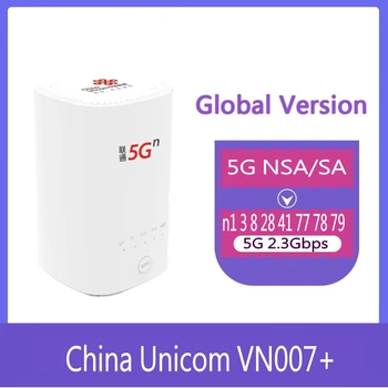 Çin Unicom VN007 + 5G CPE Kablosuz Yönlendirici NSA SA 2.3 Gbps Sım Yuvası Yönlendirici Örgü wifi 5g CPE Modem Kablosuz Yüksek güç