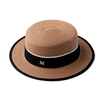 Şapka Kadınlar İçin Panama Şapka Yaz plaj şapkası Kadın Rahat Bayan Kadın Düz Ağız hasır şapka Kızlar güneş şapkası Chapéu Feminino