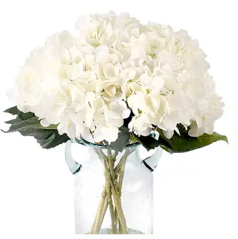 1/3/6 adet Beyaz İpek Ortancalar yapay çiçekler Düğün Çiçekleri Çiçek Açan Şakayık Sahte Çiçekler Ev partisi Dekorasyon