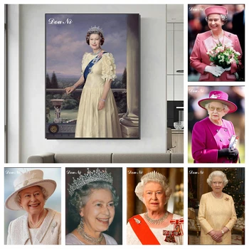 5D DİY Elmas Rhinestones Boyama Kraliçe Elizabeth II İngiltere Çapraz Dikiş Nakış Resim Mozaik Matkap Oturma Odası Dekor